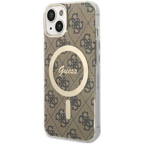 Guess Guess 4G MagSafe - Etui iPhone 14 (Brązowy)