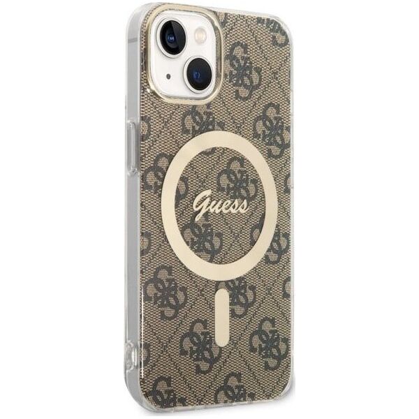 Guess Guess 4G MagSafe - Etui iPhone 14 (Brązowy)