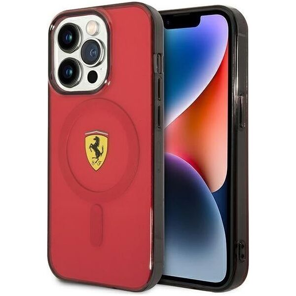Ferrari Ferrari Translucent MagSafe - Etui iPhone 14 Pro (Czerwony)