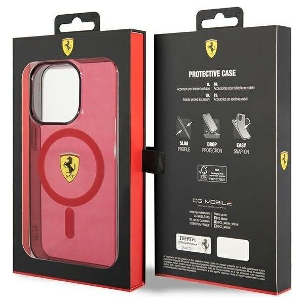 Ferrari Ferrari Translucent MagSafe - Etui iPhone 14 Pro (Czerwony)