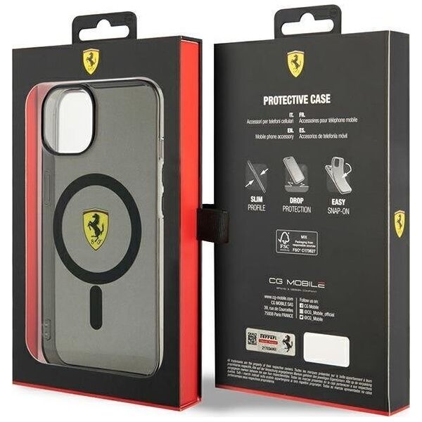 Ferrari Ferrari Translucent MagSafe - Etui iPhone 14 (Czarny)
