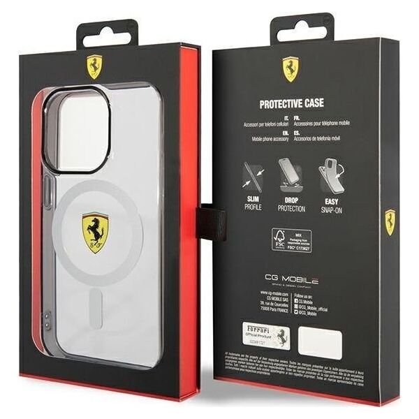 Ferrari Ferrari Outline Magsafe - Etui iPhone 14 Pro (Przezroczysty)