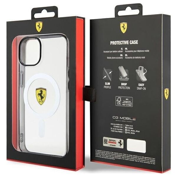 Ferrari Ferrari Outline Magsafe - Etui iPhone 14 Plus (Przezroczysty)