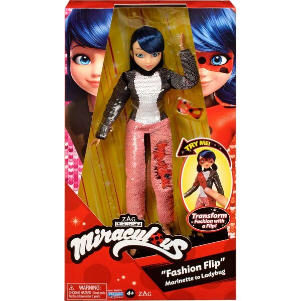 Orbico Miraculous: Biedronka i Czarny Kot - Marinette/ Biedronka fashion Flip w zmieniającym się stroju