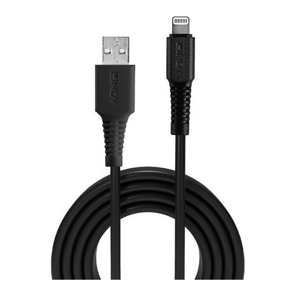 Kabel USB Lindy USB-A - Lightning 1 m Czarny (31320)