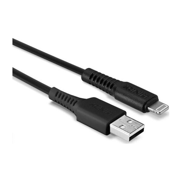 Kabel USB Lindy USB-A - Lightning 1 m Czarny (31320)