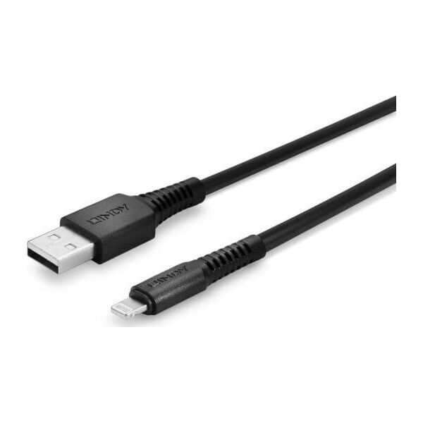 Kabel USB Lindy USB-A - Lightning 1 m Czarny (31320)