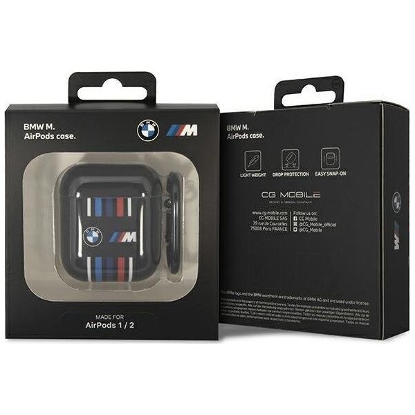 BMW BMW BMA222SWTK AirPods 1/2 cover czarny/black Multiple Colored Lines