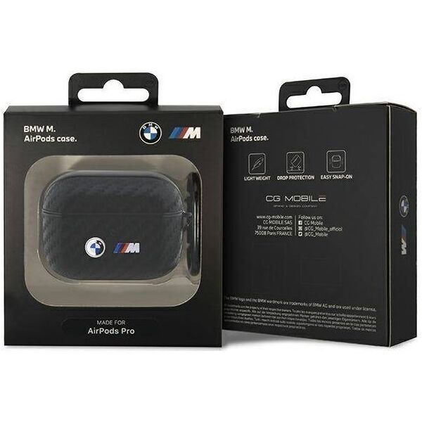 BMW BMW BMAPWMPUCA2 AirPods Pro cover czarny/black Carbon Double Metal Logo
