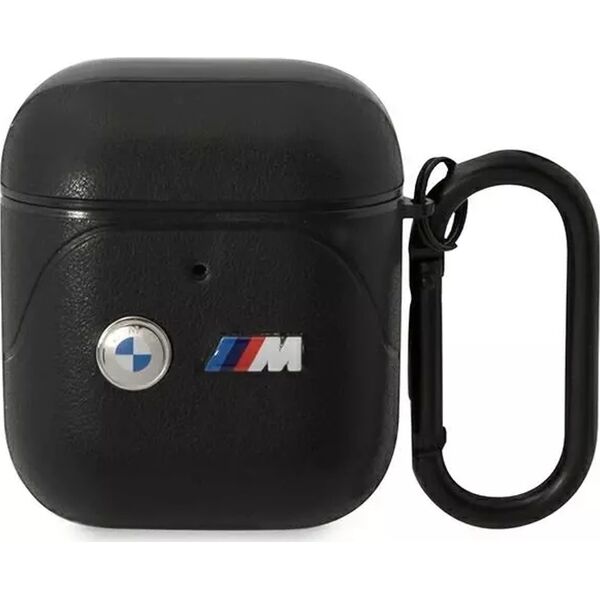 BMW BMW BMA222PVTK AirPods 1/2 cover czarny/black Leather Curved Line