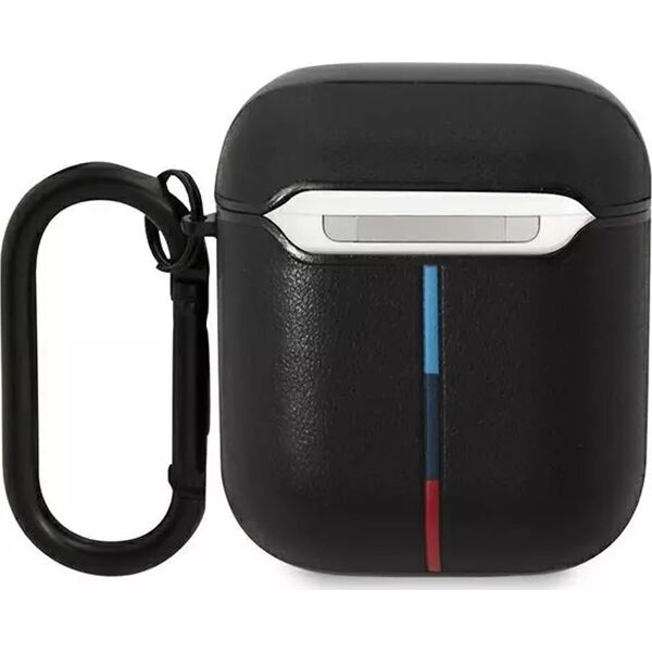 BMW BMW BMA222PVTK AirPods 1/2 cover czarny/black Leather Curved Line
