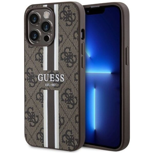 Guess Etui Guess GUHMP13XP4RPSW Apple iPhone 13 Pro Max brązowy/brown hardcase 4G Printed Stripes MagSafe