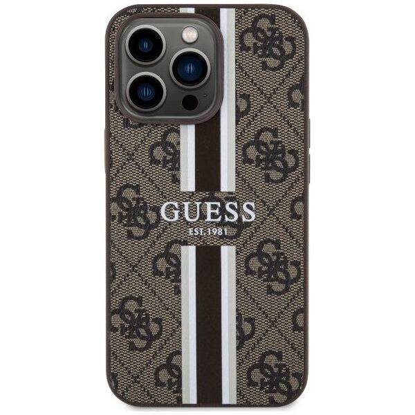 Guess Etui Guess GUHMP13XP4RPSW Apple iPhone 13 Pro Max brązowy/brown hardcase 4G Printed Stripes MagSafe
