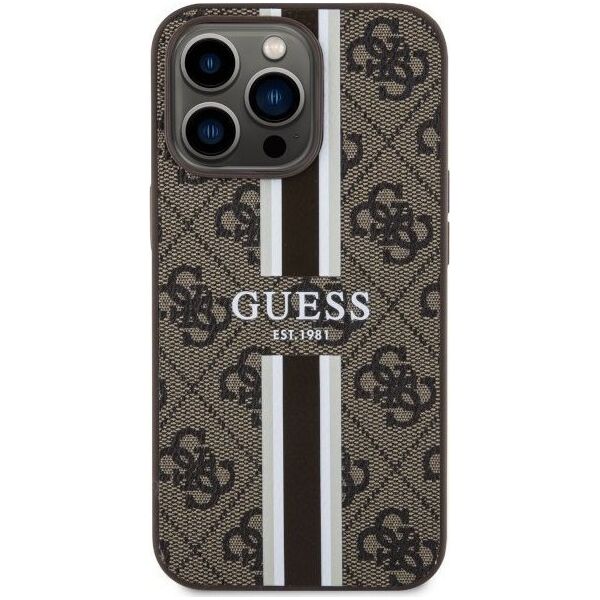 Guess Etui Guess GUHMP13LP4RPSW Apple iPhone 13/13 Pro brązowy/brown hardcase 4G Printed Stripes MagSafe
