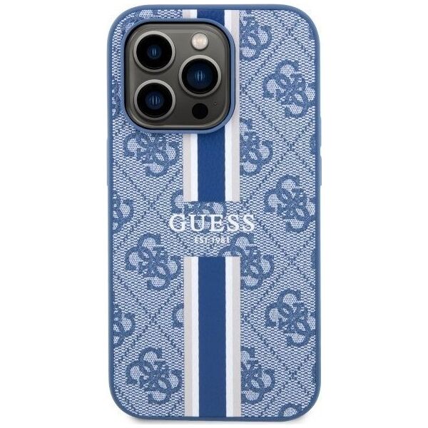 Guess Etui Guess GUHMP14LP4RPSB Apple iPhone 14 Pro niebieski/blue hardcase 4G Printed Stripes MagSafe