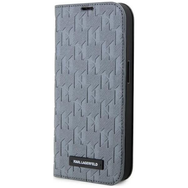 Karl Lagerfeld Etui Karl Lagerfeld KLBKP14LSAKLHPG Apple iPhone 14 Pro bookcase srebrny/silver Saffiano Monogram