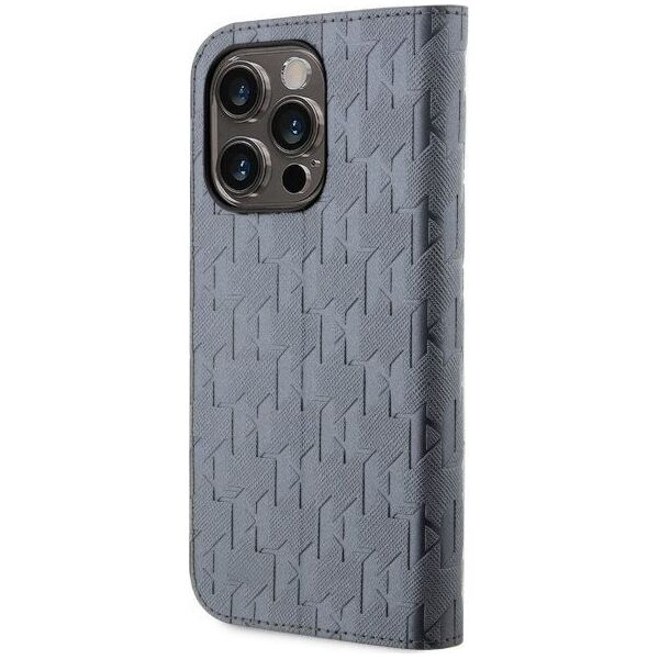 Karl Lagerfeld Etui Karl Lagerfeld KLBKP14LSAKLHPG Apple iPhone 14 Pro bookcase srebrny/silver Saffiano Monogram
