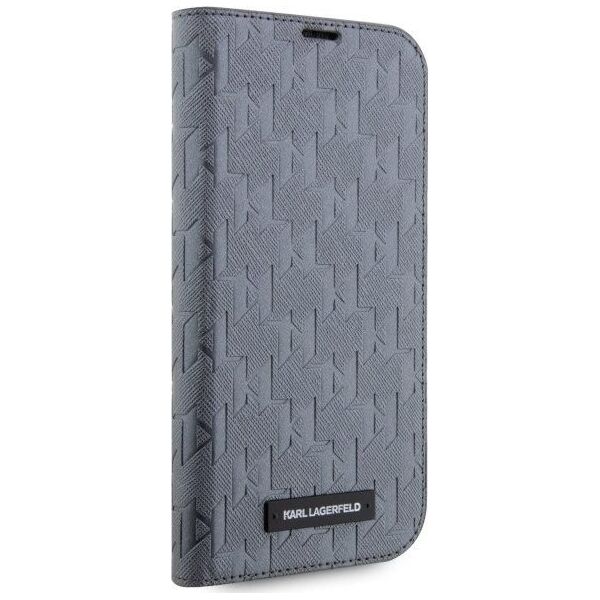 Karl Lagerfeld Etui Karl Lagerfeld KLBKP14LSAKLHPG Apple iPhone 14 Pro bookcase srebrny/silver Saffiano Monogram