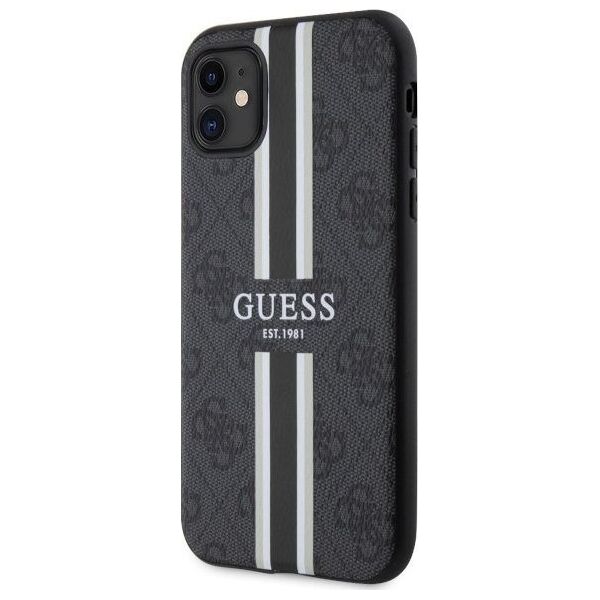 Guess Etui Guess GUHMN61P4RPSK Apple iPhone 11/XR czarny/black hardcase 4G Printed Stripes MagSafe