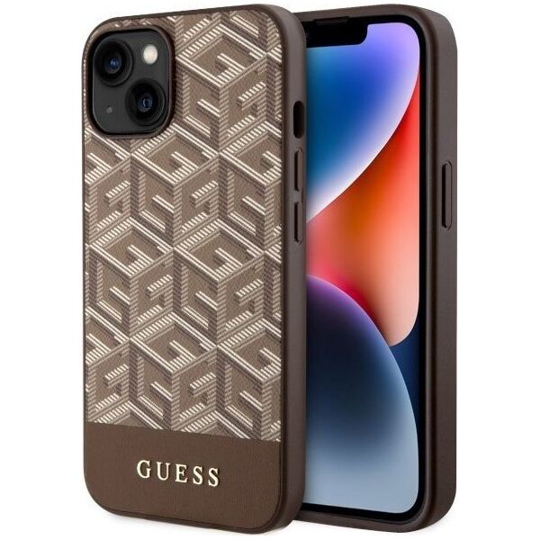 Guess Etui Guess GUHMP14MHGCFSEW Apple iPhone 14 Plus brązowy/brown hard case GCube Stripes MagSafe