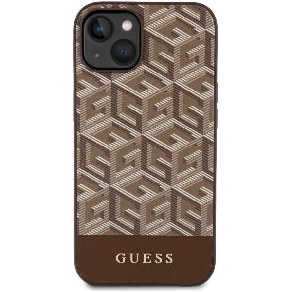 Guess Etui Guess GUHMP14MHGCFSEW Apple iPhone 14 Plus brązowy/brown hard case GCube Stripes MagSafe