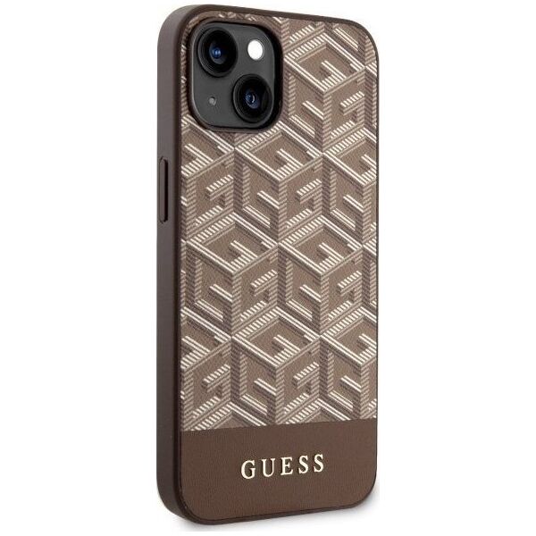Guess Etui Guess GUHMP14MHGCFSEW Apple iPhone 14 Plus brązowy/brown hard case GCube Stripes MagSafe