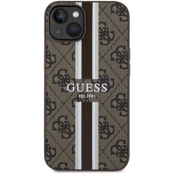 Guess Etui Guess GUHMP14MP4RPSW Apple iPhone 14 Plus brązowy/brown hardcase 4G Printed Stripes MagSafe