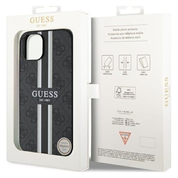 Guess Etui Guess GUHMP14MP4RPSK Apple iPhone 14 Plus czarny/black hardcase 4G Printed Stripes MagSafe