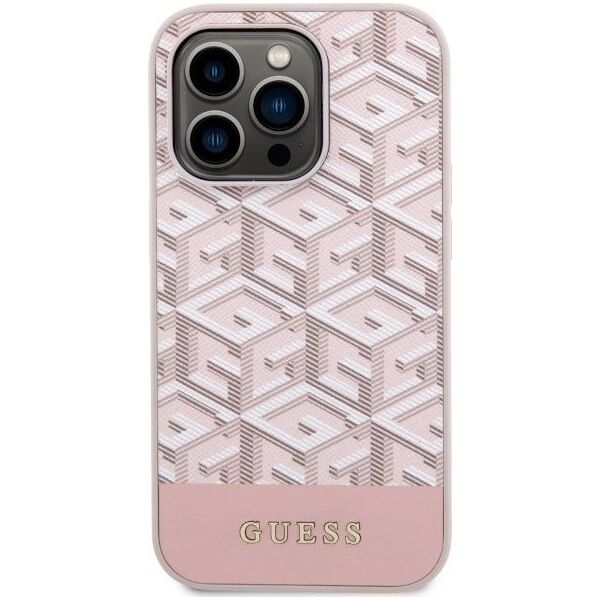 Guess Etui Guess GUHMP14XHGCFSEP Apple iPhone 14 Pro Max różowy/pink hard case GCube Stripes MagSafe