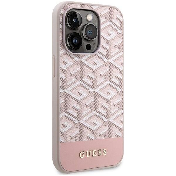 Guess Etui Guess GUHMP14XHGCFSEP Apple iPhone 14 Pro Max różowy/pink hard case GCube Stripes MagSafe