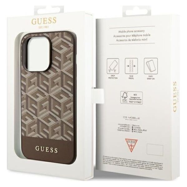 Guess Etui Guess GUHMP14XHGCFSEW Apple iPhone 14 Pro Max brązowy/brown hard case GCube Stripes MagSafe