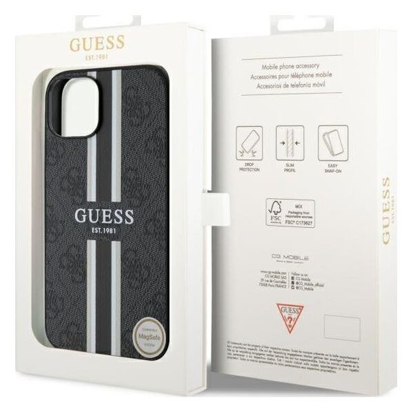 Guess Etui Guess GUHMP14SP4RPSK Apple iPhone 14 czarny/black hardcase 4G Printed Stripes MagSafe