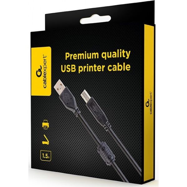 Kabel USB Cablexpert USB-A - USB-B 1.5 m Czarny (CCFB-USB2-AMBM-1.5M)