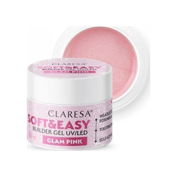 Claresa Żel budujący do paznokci Soft&Easy Builder - Glam Pink 45 g