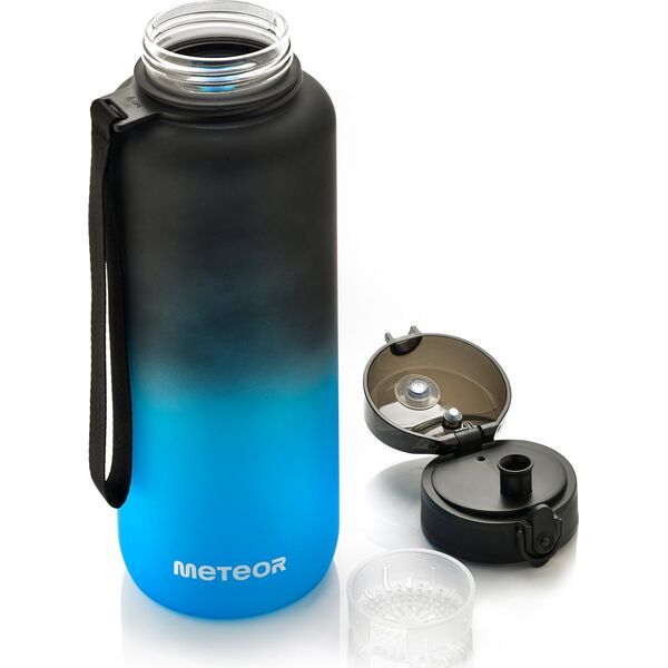 Meteor Bidon sportowy Meteor 1500 ml czarny/niebieski Uniwersalny