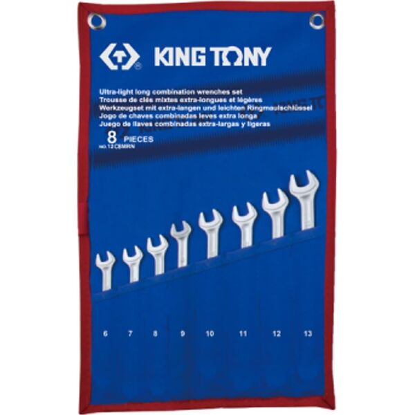 King Tony KING TONY ZESTAW KLUCZY PLASKO-OCZKOWYCH DLUGICH 8cz 6-13mm ETUI