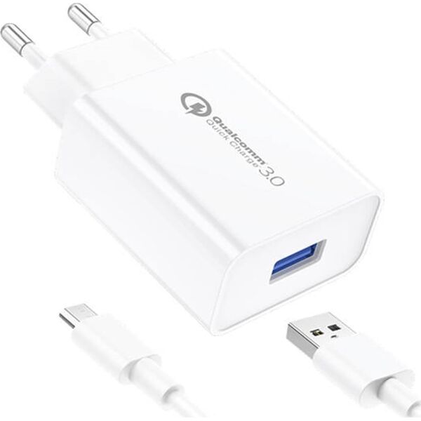 Ładowarka Foneng Ładowarka sieciowa Foneng EU13 + kabel USB do Micro USB, 3A (biała)