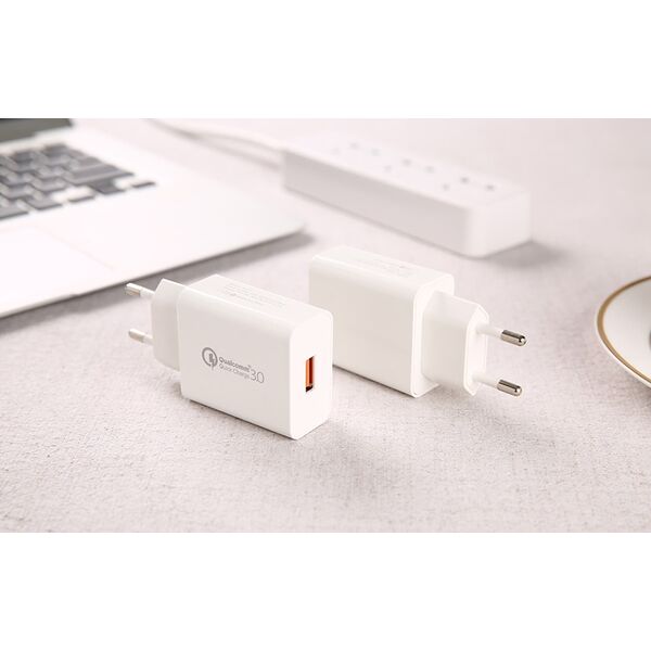 Ładowarka Foneng Ładowarka sieciowa Foneng EU13 + kabel USB do Micro USB, 3A (biała)