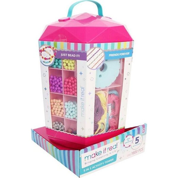 Make it real Make it Real 5w1 Activity Tower pojemnik z koralikami