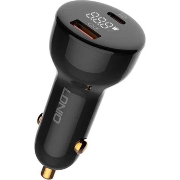 Ładowarka LDNIO Ładowarka samochodowa LDNIO C101, USB + USB-C, 100W + kabel USB-C do Lightning (czarna)