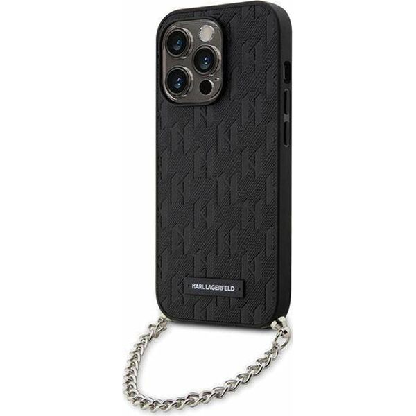 Karl Lagerfeld Etui Karl Lagerfeld KLHCP14LSACKLHPK Apple iPhone 14 Pro czarny/black hardcase Saffiano Monogram Chain