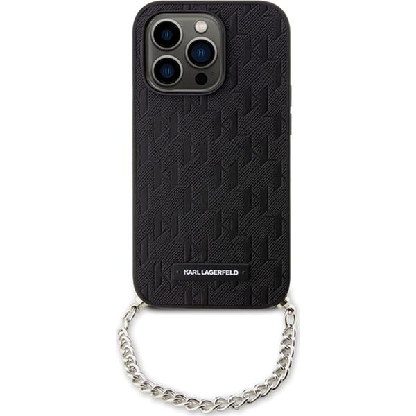 Karl Lagerfeld Etui Karl Lagerfeld KLHCP14LSACKLHPK Apple iPhone 14 Pro czarny/black hardcase Saffiano Monogram Chain