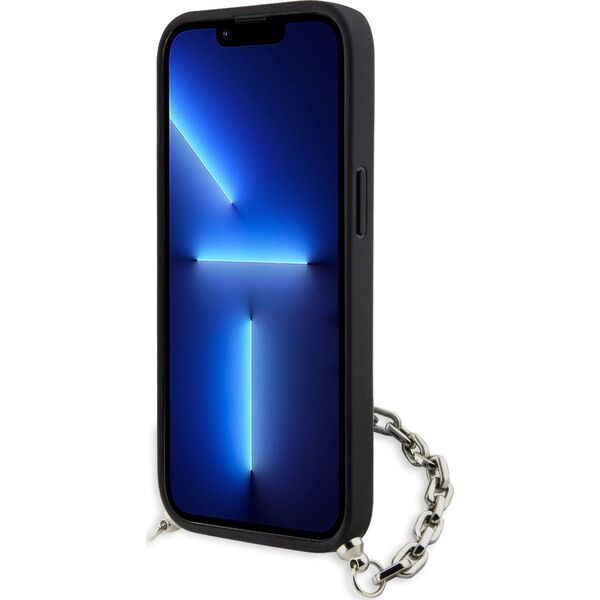 Karl Lagerfeld Etui Karl Lagerfeld KLHCP14SSACKLHPG Apple iPhone 14 srebrny/silver hardcase Saffiano Monogram Chain