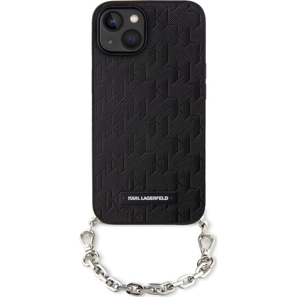Karl Lagerfeld Etui Karl Lagerfeld KLHCP14SSACKLHPK Apple iPhone 14 czarny/black hardcase Saffiano Monogram Chain