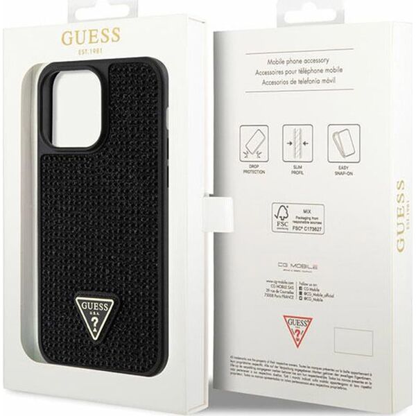 Guess Etui Guess GUHCP14XHDGTPK Apple iPhone 14 Pro Max czarny/black hardcase Rhinestone Triangle