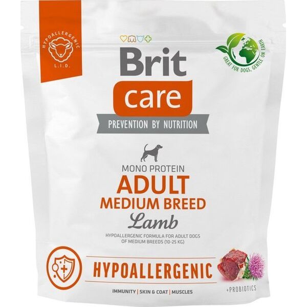 Brit Karma sucha dla psa Hypoallergenic Adult Medium Breed Lamb 1 kg