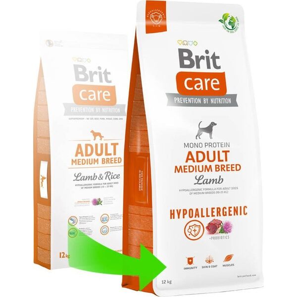 Brit Care Dog Hypoallergenic Adult Medium Breed Lamb 12kg