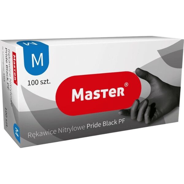 Master Master Rękawiczki Nitrylowe Czarne M 100 Sztuk