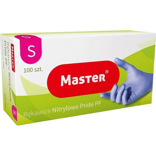 Master Master Niebieskie Rękawiczki Nitrylowe S 100 Sztuk