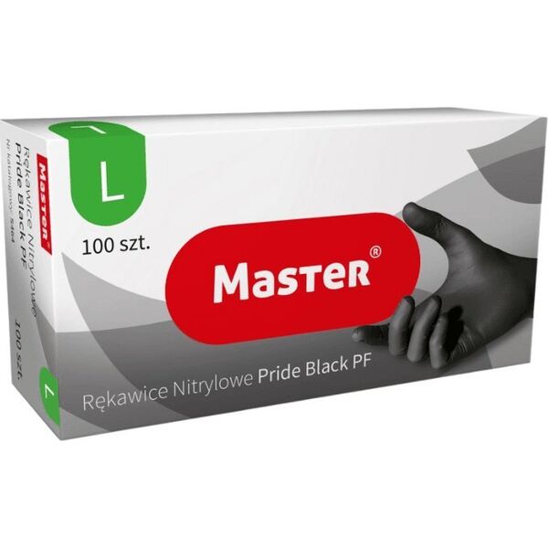 Master Master Rękawiczki Nitrylowe Czarne L 100 Sztuk